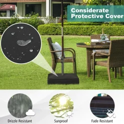 Tangkula Umbrella Base Stand with Sandbags, Heavy Duty Sand Filled Patio Umbrella Holder Base Stand (Stand Only)