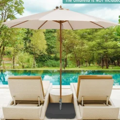 Tangkula Umbrella Base Stand with Sandbags, Heavy Duty Sand Filled Patio Umbrella Holder Base Stand (Stand Only)