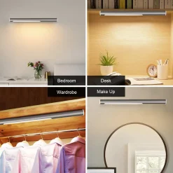 Tangkula Under Cabinet Light with 40 LED Light Beads, 4 Lighting Modes Closet Light