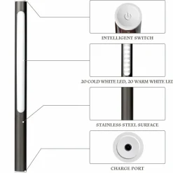 Tangkula Under Cabinet Light with 40 LED Light Beads, 4 Lighting Modes Closet Light