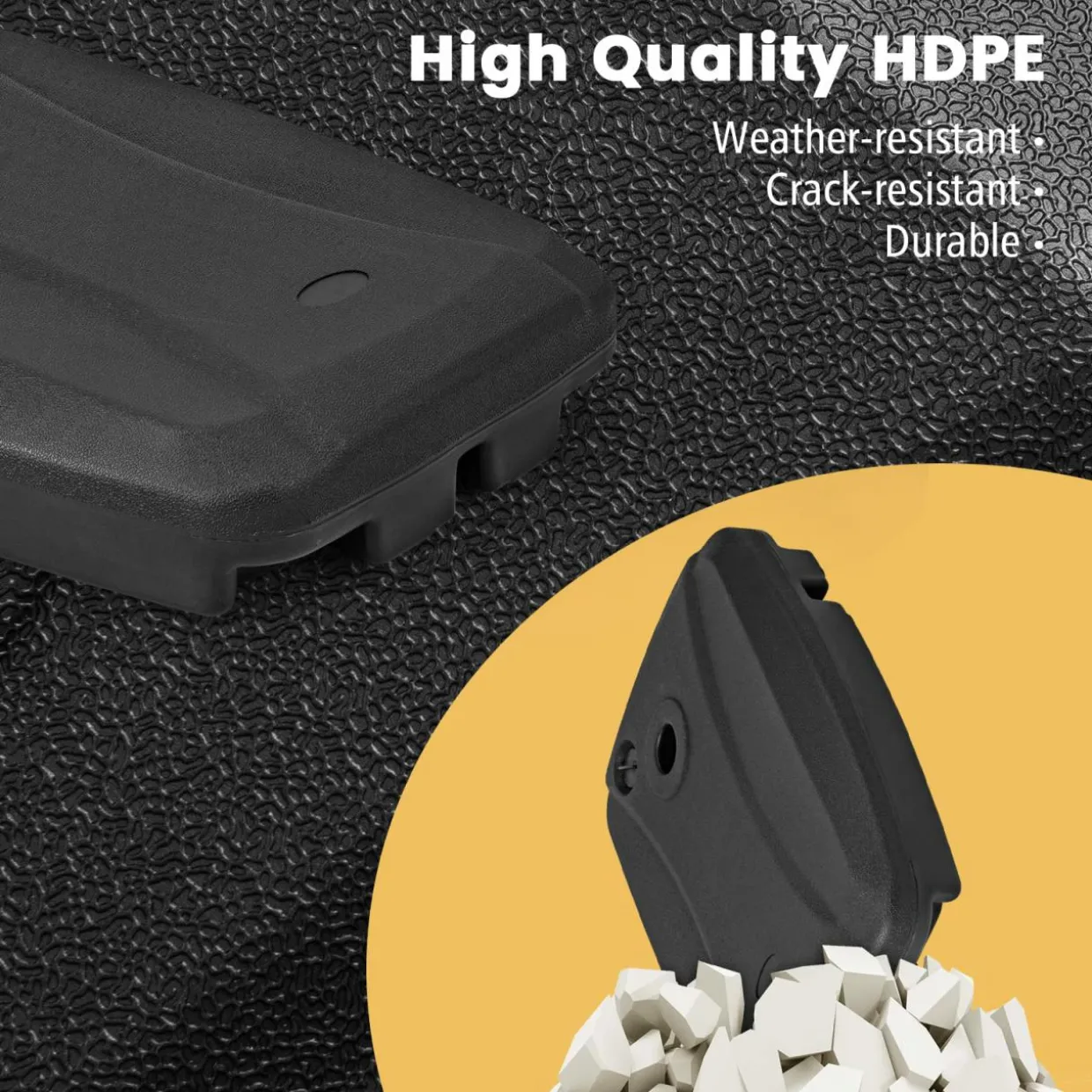 Tangkula Universal Offset Umbrella Base, Water & Sand Filled Heavy Duty Base with Cross Base & Wheels