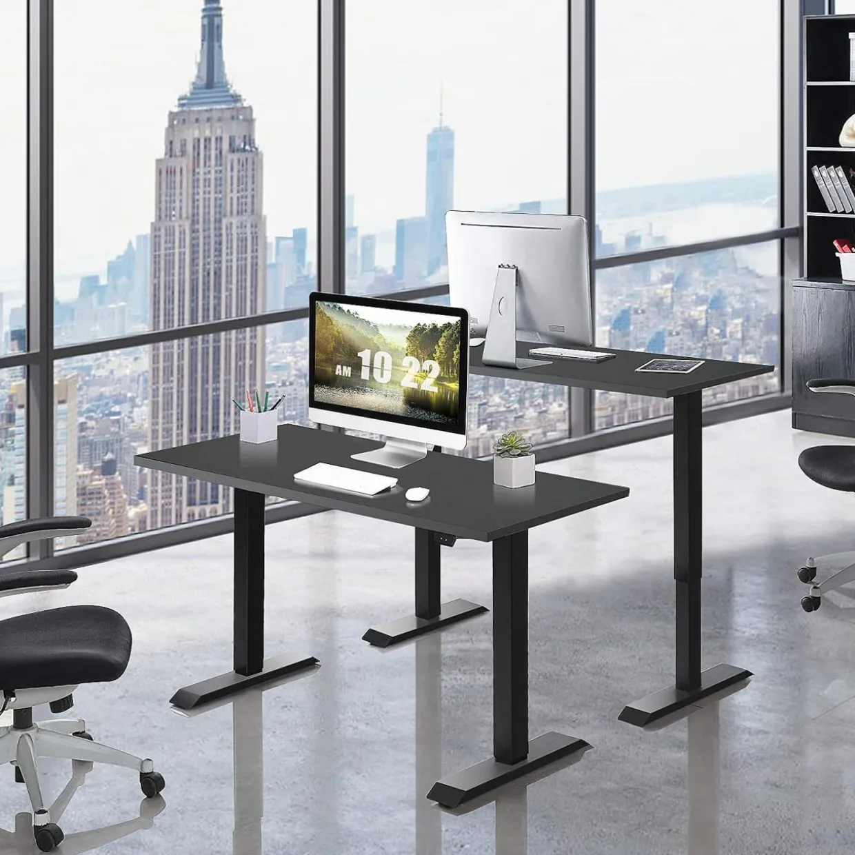 Tangkula Universal Solid One-Piece Table Top, 48 x 24 inch Wood Table Top for Standard & Sit to Stand Desk Frame