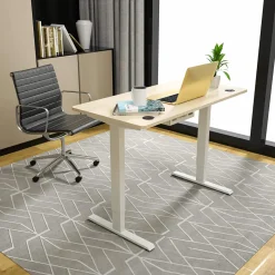 Tangkula Universal Wood Table Top, 48 x 30 inch Solid One-Piece Desktop for Standard & Sit to Stand Desk Frame