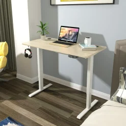 Tangkula Universal Wood Table Top, 48 x 30 inch Solid One-Piece Desktop for Standard & Sit to Stand Desk Frame