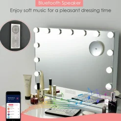 Tangkula Vanity Makeup Mirror with 15 Pcs LED Bulbs, 10X Magnification