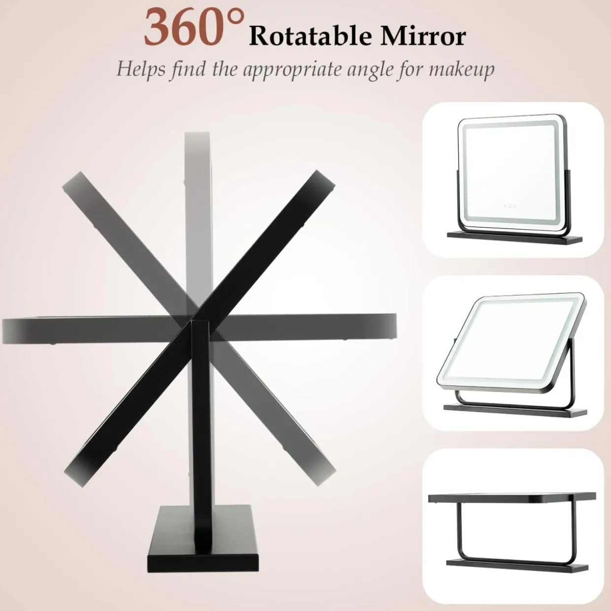 Tangkula Vanity Mirror with LED Lights, 22" x19" Lighted Mirror w/Dimmable 3 Color Modes