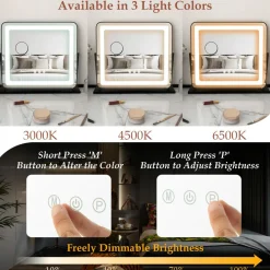 Tangkula Vanity Mirror with LED Lights, 22
