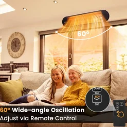 Tangkula 1500W Electric Patio Heater, Wall Mounted Fast Heating Infrared Heater with Remote Control