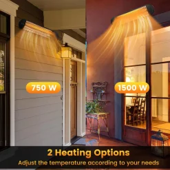Tangkula 1500W Electric Patio Heater, Wall Mounted Fast Heating Infrared Heater with Remote Control