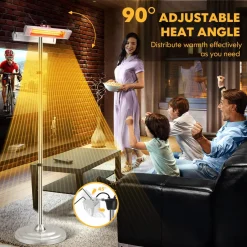 Tangkula 1500W Electric Patio Heater, Fast Heating 270 Sq.Ft Infrared Heater with 3 Modes