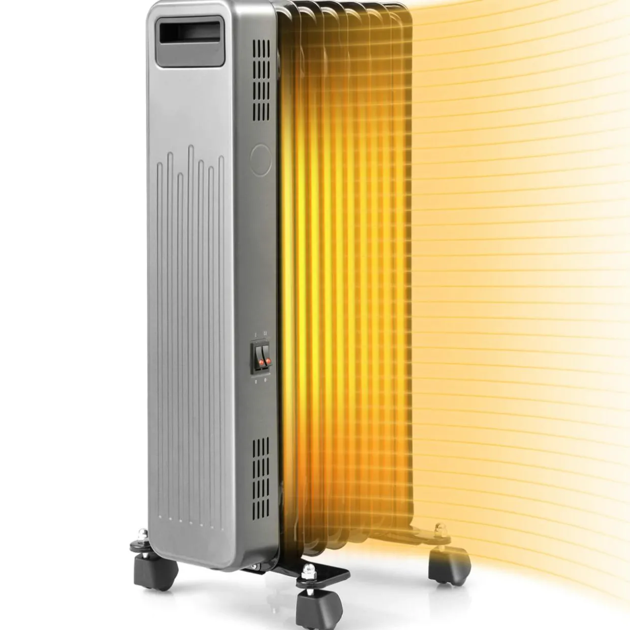 Tangkula 1500W Oil Filled Radiator Heater, Electric Space Heater with 3 Heat Settings