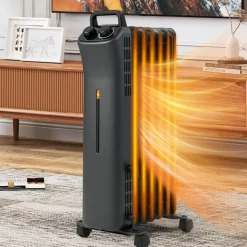 Tangkula 1500W Oil Filled Radiator Heater, Electric Space Heater with 3 Heating Modes