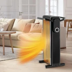 Tangkula 1500W Oil Filled Radiator Heater, Portable Electric Space Heater with 3 Heat Settings