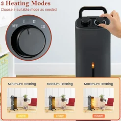 Tangkula 1500W Oil Filled Radiator Heater, Electric Space Heater with 3 Heating Modes