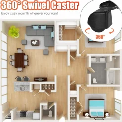 Tangkula 1500W Oil Filled Radiator Heater, Portable Space Heater Radiator w/ 3 Heating Modes & Adjustable Thermostat