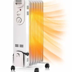 TANGKULA 1500W Oil-Filled Heater, Portable Radiator Heater with Adjustable Thermostat