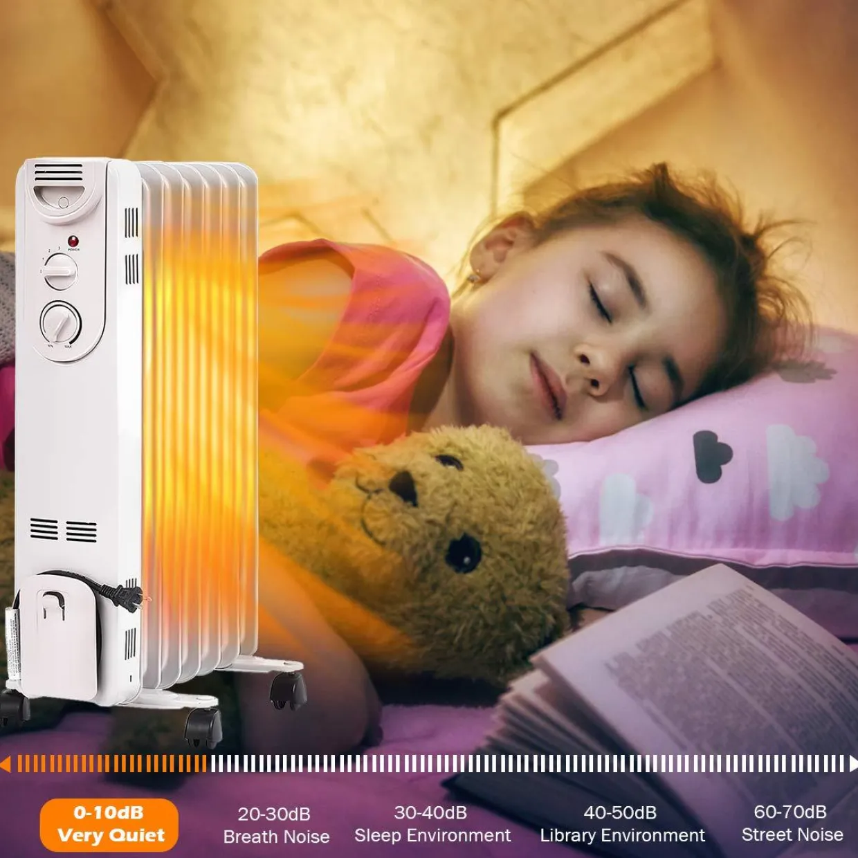 TANGKULA 1500W Oil-Filled Heater, Portable Radiator Heater with Adjustable Thermostat