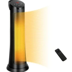 Tangkula 1500W Oscillating Space Heater, Fast Heating Ceramic PTC Tower Heater with Thermostat