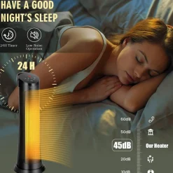 Tangkula 1500W Oscillating Space Heater, Fast Heating Ceramic PTC Tower Heater with Thermostat