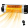 Tangkula 1500W Wall-Mounted Patio Heater, Electric Infrared Heater with 3 Heat Settings, Remote, 24 H Timer & Overheat Protection