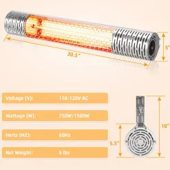 Tangkula 1500W Wall-Mounted Patio Heater