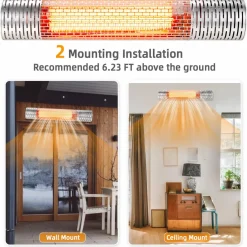 Tangkula 1500W Wall-Mounted Patio Heater