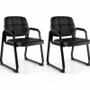 Tangkula Waiting Room Guest Chair, Upholstered Conference Chair with Armrest & Ergonomic Backrest