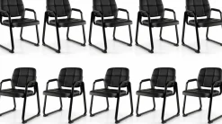Tangkula Waiting Room Guest Chair, Upholstered Conference Chair with Armrest & Ergonomic Backrest