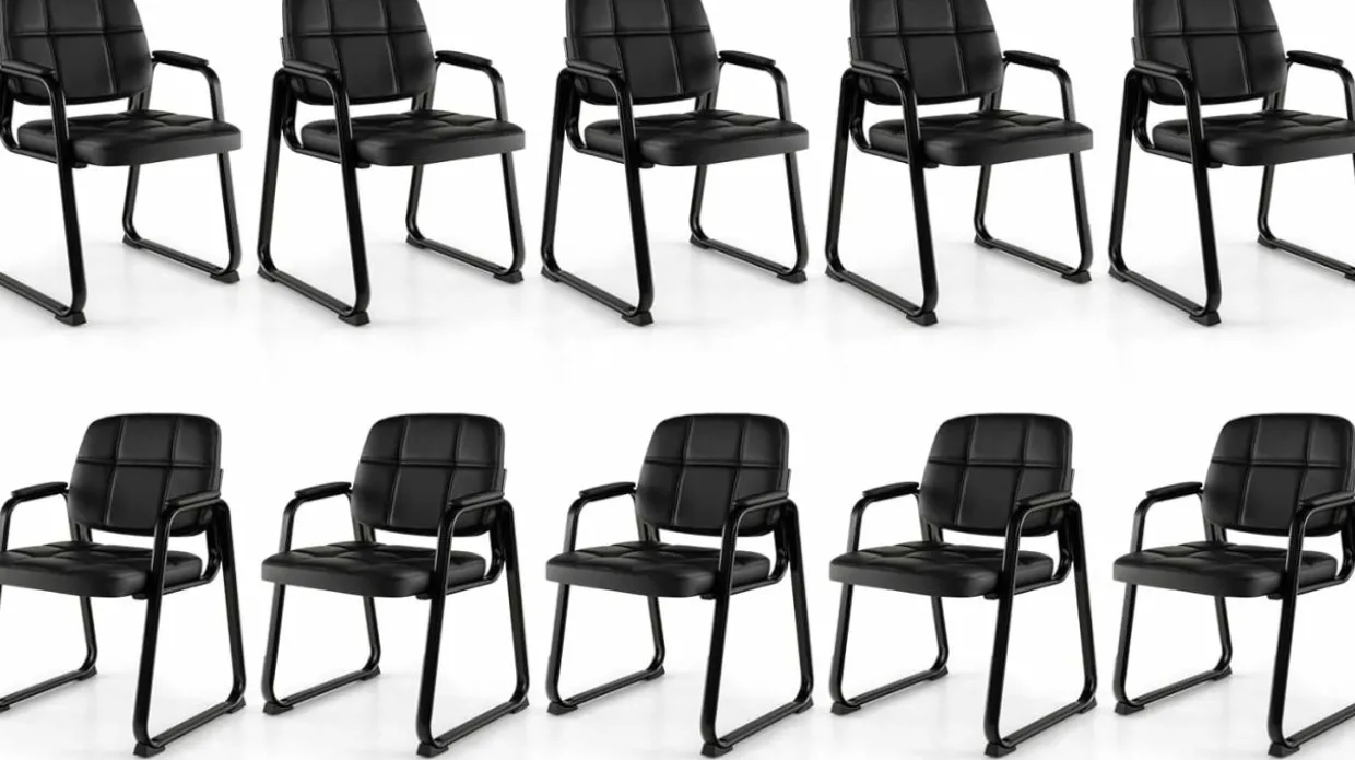Tangkula Waiting Room Guest Chair, Upholstered Conference Chair with Armrest & Ergonomic Backrest