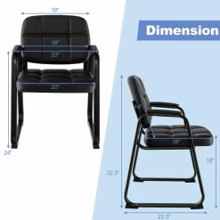 Tangkula Waiting Room Guest Chair, Upholstered Conference Chair with Armrest & Ergonomic Backrest