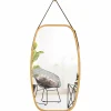 Tangkula Wall Hanging Mirror, Modern Rectangle Wall Bamboo Frame Mirror