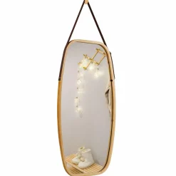 Tangkula Wall Hanging Mirror, Modern Rectangle Wall Bamboo Frame Mirror