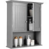 Tangkula Wall Mount Bathroom Cabinet Wooden