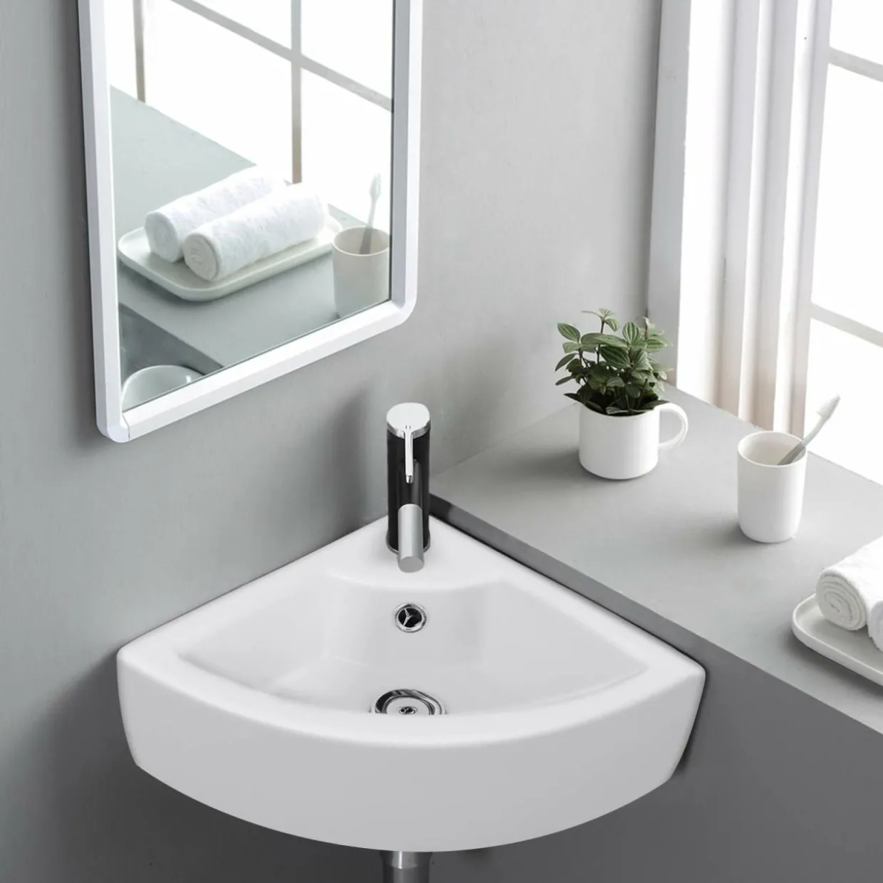Tangkula Wall Mount Vanity Sink Art Basin