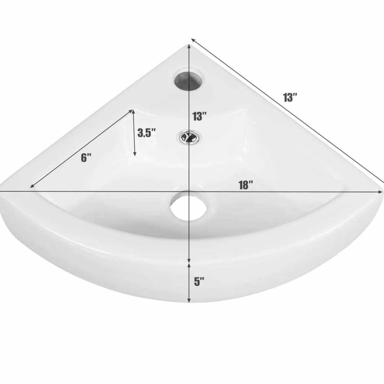 Tangkula Wall Mount Vanity Sink Art Basin