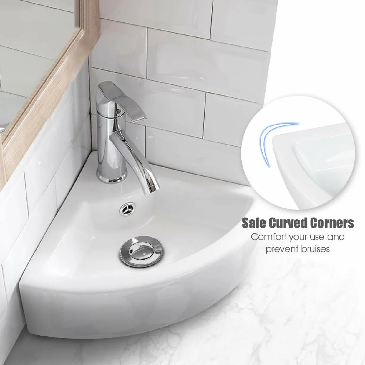 Tangkula Wall Mount Vanity Sink Art Basin