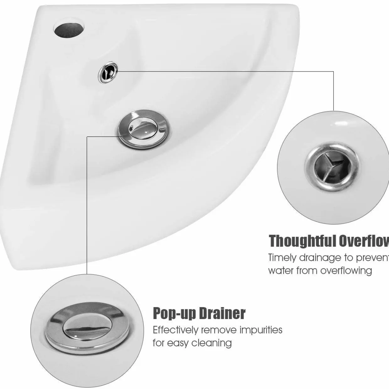 Tangkula Wall Mount Vanity Sink Art Basin