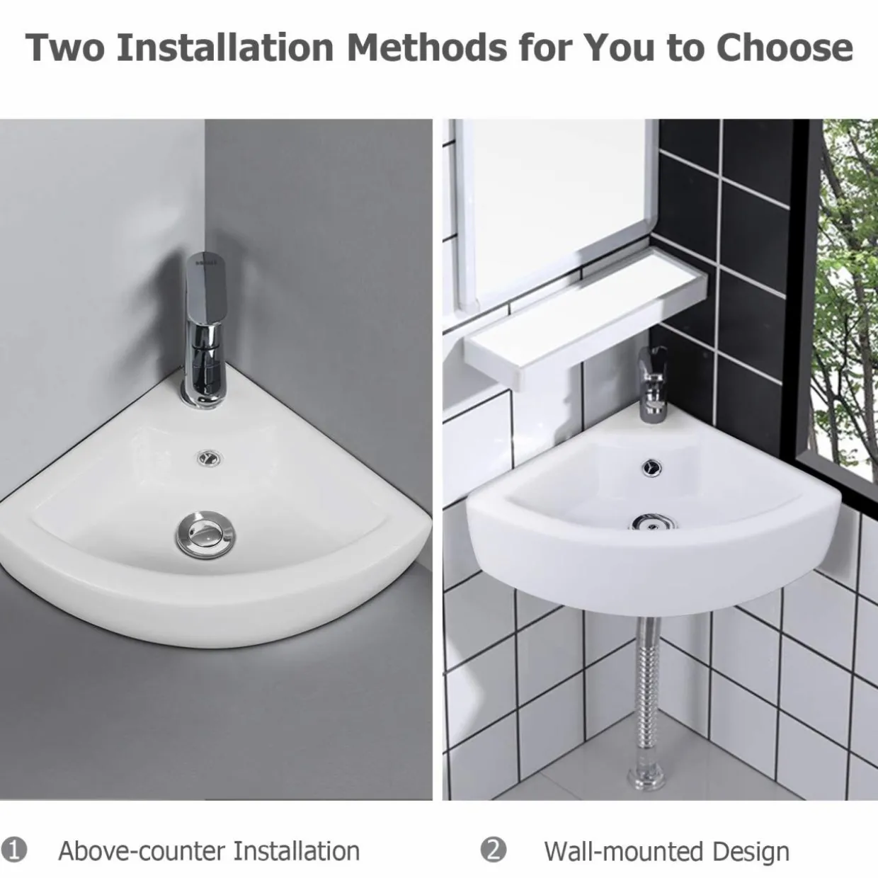 Tangkula Wall Mount Vanity Sink Art Basin