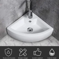 Tangkula Wall Mount Vanity Sink Art Basin