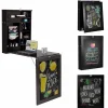 Tangkula Wall Mounted Desk, Floating Desk with Chalkboard, Space Saving Fold Up Desk