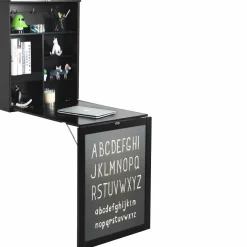 Tangkula Wall Mounted Desk, Floating Desk with Chalkboard