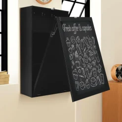 Tangkula Wall Mounted Desk, Floating Desk with Chalkboard