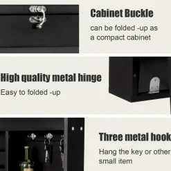 Tangkula Wall Mounted Desk, Floating Desk with Chalkboard, Space Saving Fold Up Desk