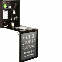 Tangkula Wall Mounted Desk, Floating Desk with Chalkboard