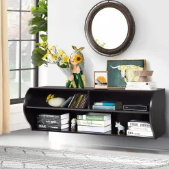Tangkula Wall Mounted Media Console, Floating TV Stand Cabinet