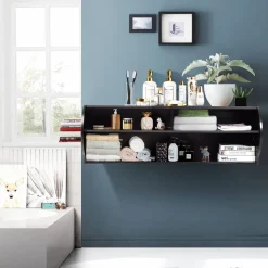 Tangkula Wall Mounted Media Console, Floating TV Stand Cabinet