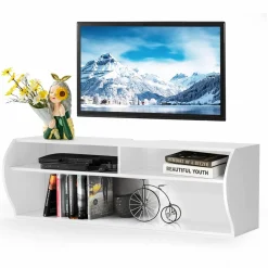 Tangkula Wall Mounted Media Console, Floating TV Stand Cabinet