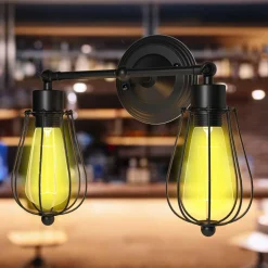 Tangkula Wall Sconce Wall Light Fixture Black Matal Industrial Vintage Rustic Retro Style