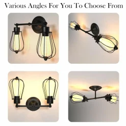 Tangkula Wall Sconce Wall Light Fixture Black Matal Industrial Vintage Rustic Retro Style