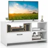 Tangkula White TV Stand for TVs up to 50”